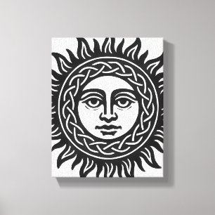 Lienzo Sigilo del Rostro Solar - Emblema del Sol Negro