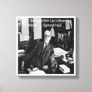 Lienzo Sigmund Freud y su famosa cita divertida de gato i