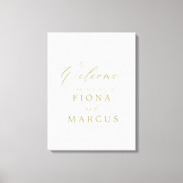 Lienzo Signo de bienvenida de Boda dorado