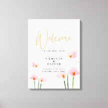 Signo de bienvenida de Boda Lirio Rosa Calla