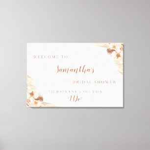 Lienzo Signo de bienvenida de Boho Pampas Grass White Orc