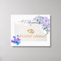 signo de bienvenida de la ducha de novia floral mo