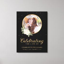 Lienzo Signo de bienvenida del funicular floral dorado ne