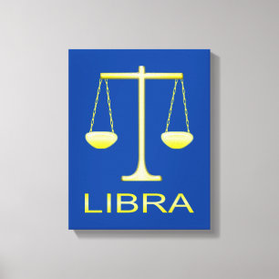 Lienzo Signo de estrella de balanzas de oro de Libra