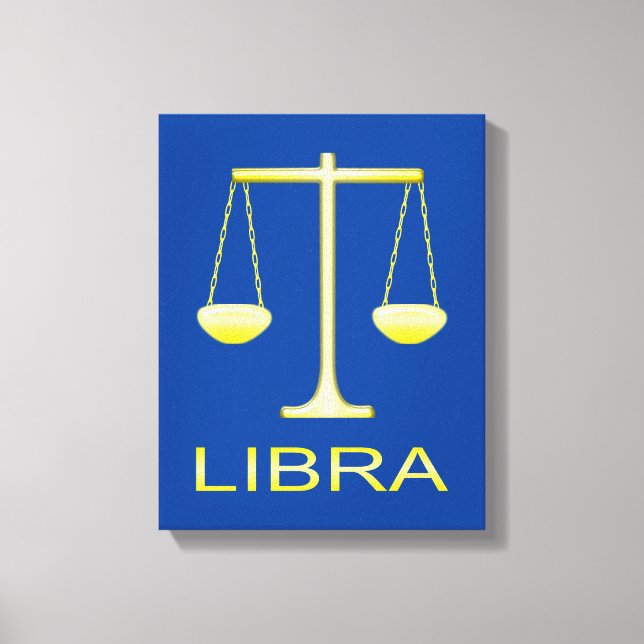 Lienzo Signo de estrella de balanzas de oro de Libra (Anverso)