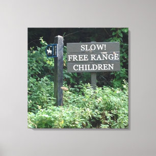 Lienzo Signo de Free Range Children, diversión