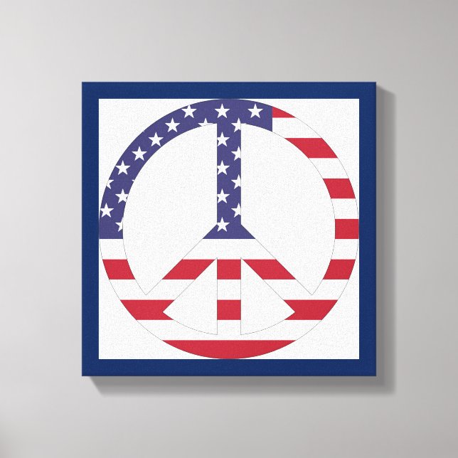 LIENZO SIGNO DE PAZ DE LA BANDERA ESTADOUNIDENSE (Anverso)