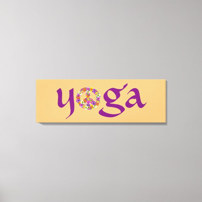 Lienzo Signo de paz de yoga floral (Anverso)