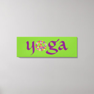 Lienzo Signo de paz de yoga floral