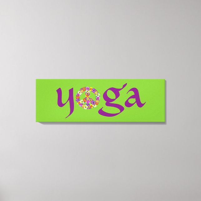 Lienzo Signo de paz de yoga floral (Anverso)