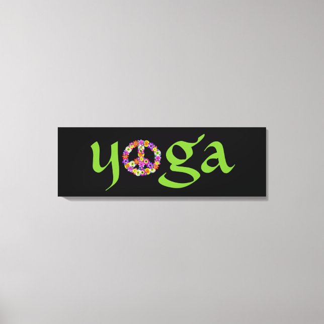Lienzo Signo de paz de yoga floral (Anverso)