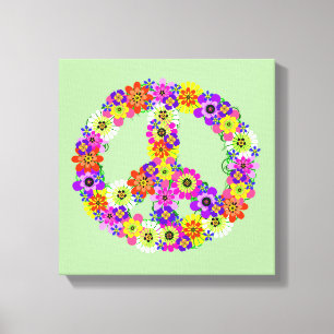 Lienzo Signo de paz floral