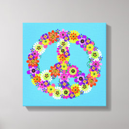 Lienzo Signo de paz floral sobre el cielo azul