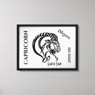 Lienzo Signo zodiacal Capricornio y símbolo