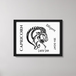 Lienzo Signo zodiacal de Capricornio y símbolo