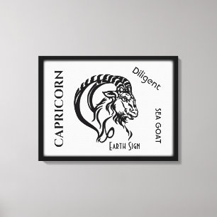 Lienzo Signo zodiacal de Capricornio y símbolo