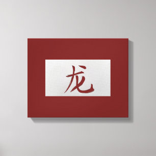 Lienzo Signo zodiaco chino Dragon rojo
