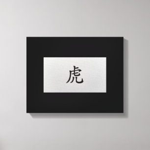Lienzo Signo zodiaco chino Tiger negro