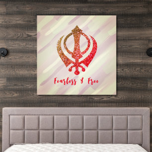 Lienzo Sikh Khanda "Sin miedo y libre"