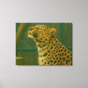 Lienzo Silencio iluminado por el sol - Leopardo en paro