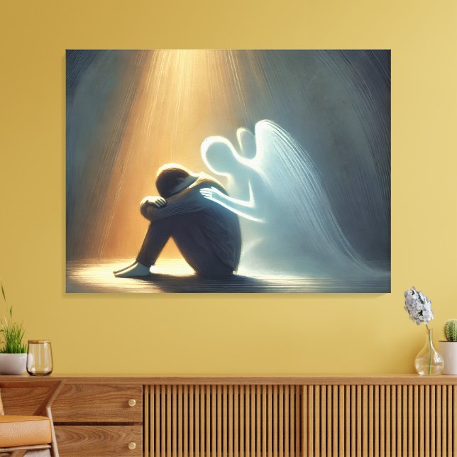 Lienzo  Silent Comfort Angel of Light Spiritual Healing (Insitu (Sala de estar))