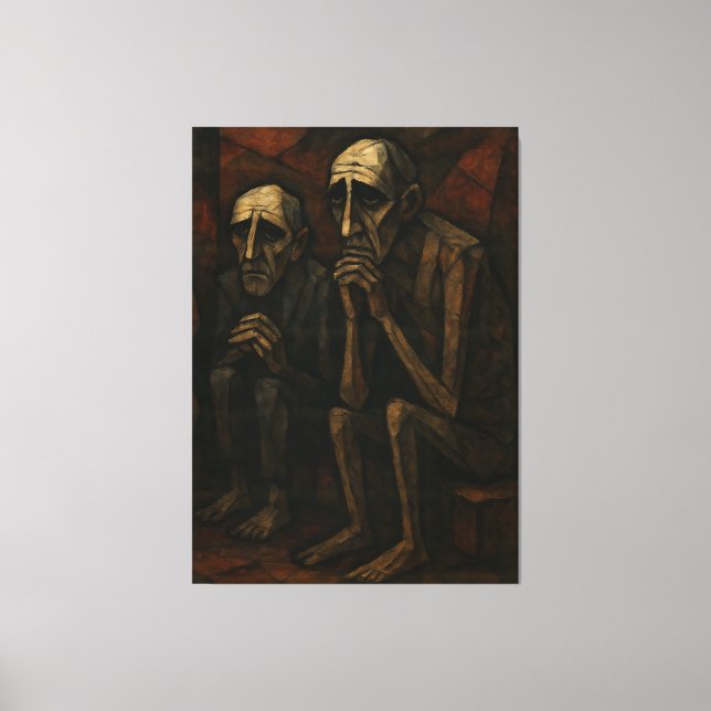 Lienzo Silent Companions" | Cubist & Expressionist . (Anverso)