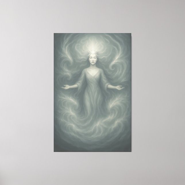 Lienzo  Silent Goddess of Pure Light – Ethereal White Aur (Anverso)