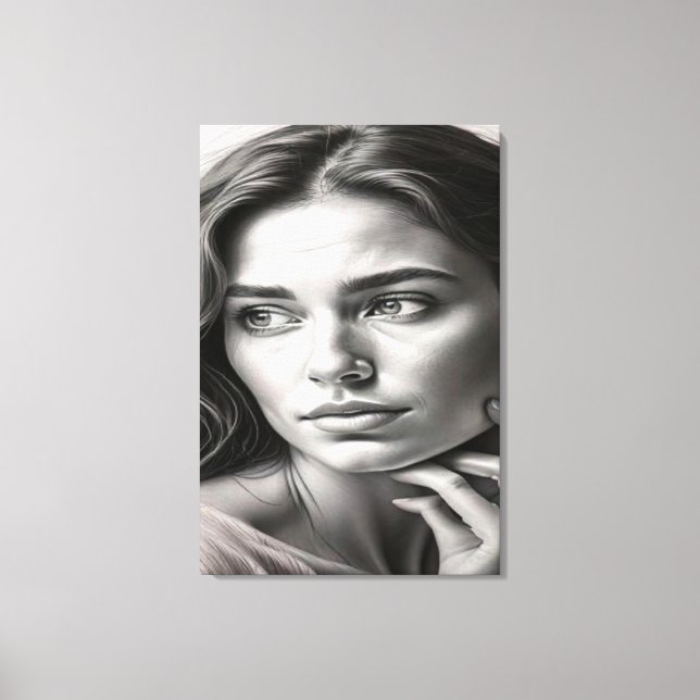 Lienzo Silent Reflection: Cinematic Black and White (Anverso)