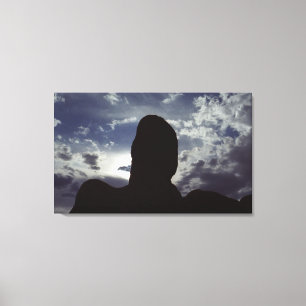 Lienzo Silhouette de la Roca del Desierto: Foto del Parqu