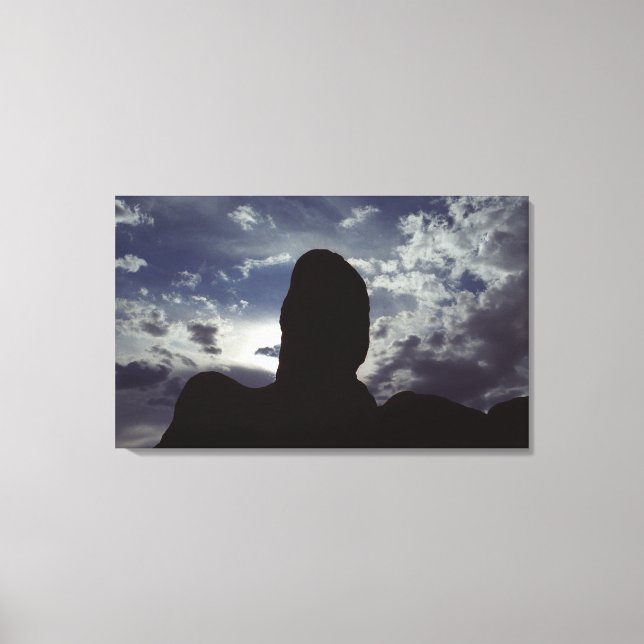 Lienzo Silhouette de la Roca del Desierto: Foto del Parqu (Anverso)
