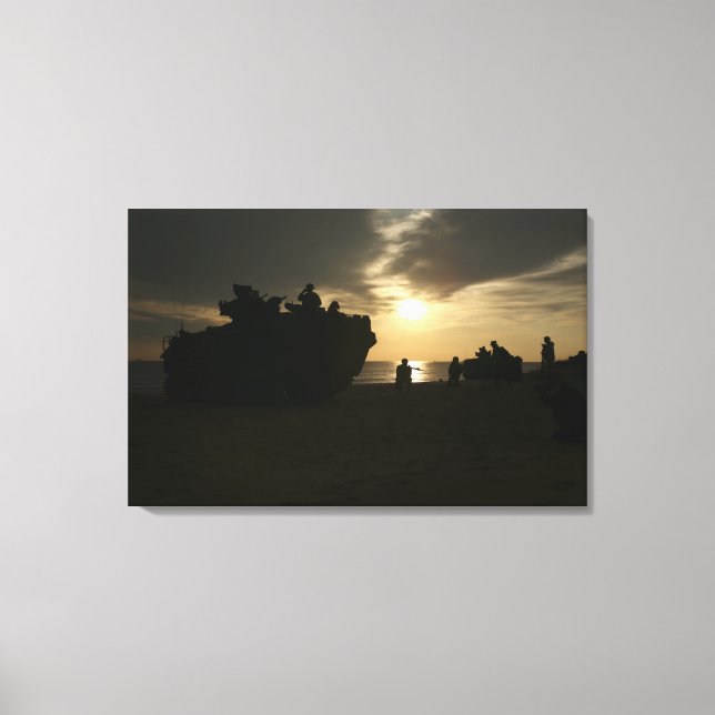 Lienzo Silhouette de Marines (Anverso)