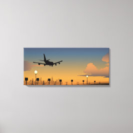 Lienzo Silhouette de un avión en vuelo