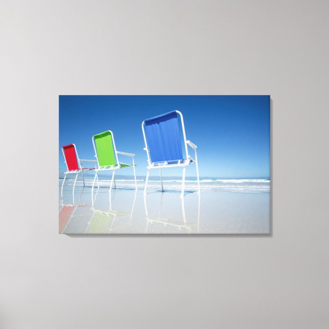 Lienzo Sillas De Playa De Australia (Anverso)