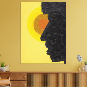 Lienzo Silueta abstracta conceptual y sol