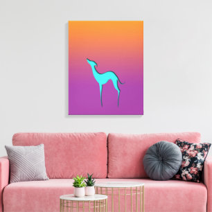 Lienzo Silueta azul de guijarro gris italiano Ombre