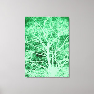 Lienzo Silueta de árbol verde