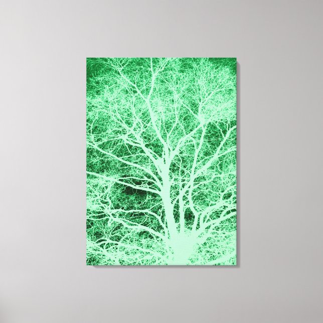 Lienzo Silueta de árbol verde (Anverso)