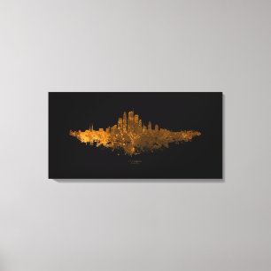 Lienzo Silueta de la ciudad de Los Ángeles - Naranja
