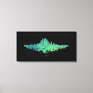 Lienzo Silueta de la ciudad de Los Ángeles - Verde menta
