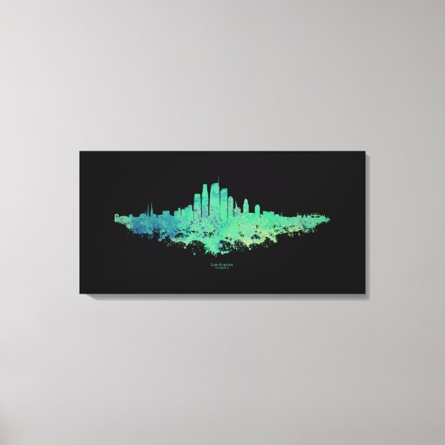 Lienzo Silueta de la ciudad de Los Ángeles - Verde menta (Anverso)