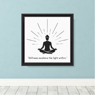 Lienzo Silueta de Meditación Radiante
