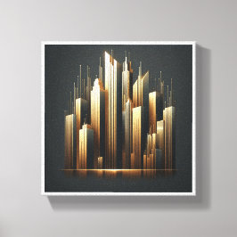 Lienzo Silueta de rascacielos dorados de lujo - Abstracci