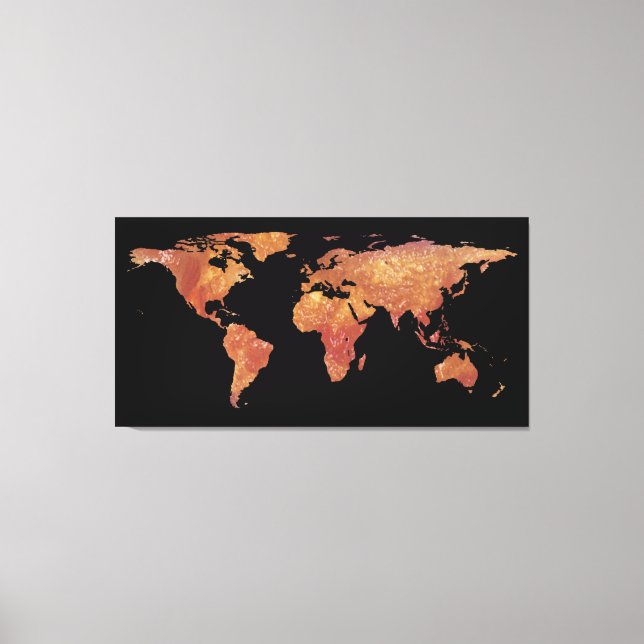 Lienzo Silueta del Mapa Mundial - Bacon Crispy (Anverso)
