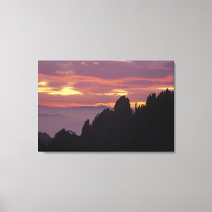 Lienzo Silueta del monte Huangshan (Montaña Amarilla) en