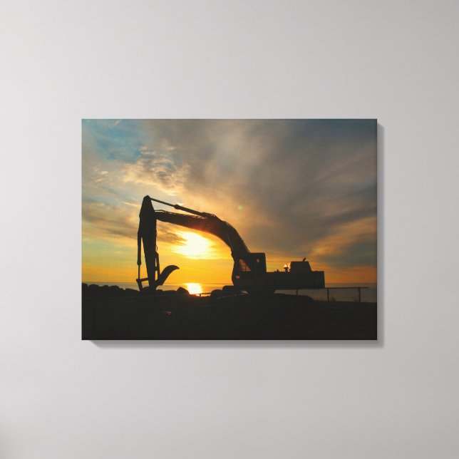 Lienzo Silueta en los rompeolas (Anverso)