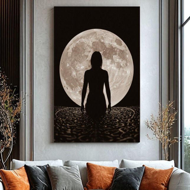 Lienzo Silueta femenina bajo la luz de la luna (Subido por el creador)