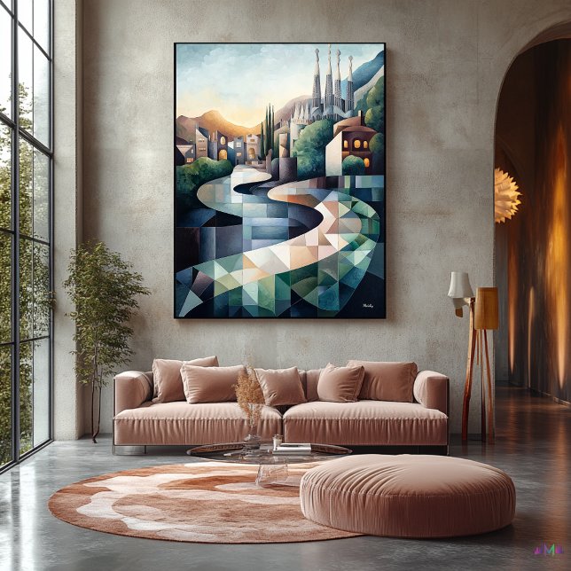 Lienzo Silueta geométrica abstracta de Barcelona (Subido por el creador)