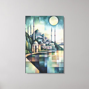 Lienzo Silueta geométrica abstracta de Estambul, Santa So
