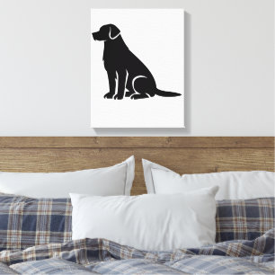 Lienzo Silueta minimalista de Labrador Retriever negro