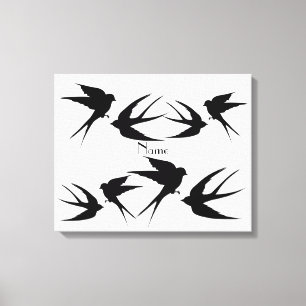 Lienzo Siluetas de aves golondrinas Thunder_Cove